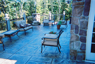 Concrete floor for outdoor living